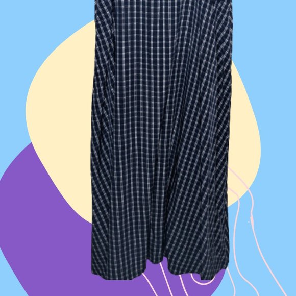 Plus Blue Checked Overall Skirt - Picture 4 of 4